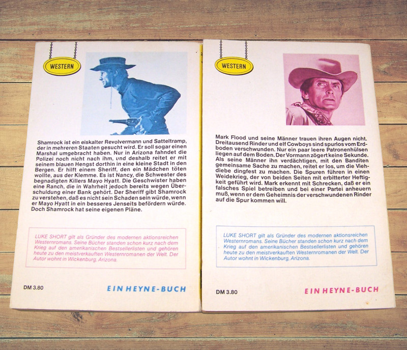 LUKE SHORT Lot Of 6 Vintage Western Paperbacks Pulp Cowboys Lore - 2 in German! gallery