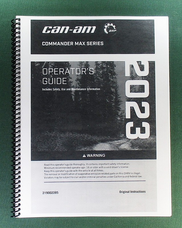 2023 Can-Am Commander Max XT-P Owner’s Manual: 236 Pages & Protective Covers