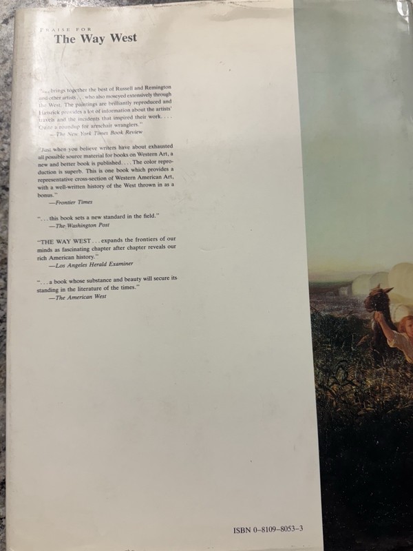 THE WAY WEST~ By PETER HASSRICK HC ART OF FRONTIER AMERICA VG Photography gallery