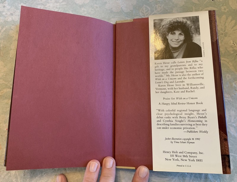 Letters from Rifka by Karen Hesse 1992 Hardcover SIGNED & INSCRIBED Autographed gallery