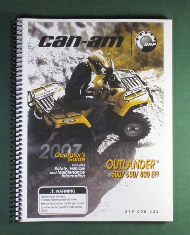 2007 Bombardier Outlander 500 Owner’s Manual: 148 Pages & Protective Covers!