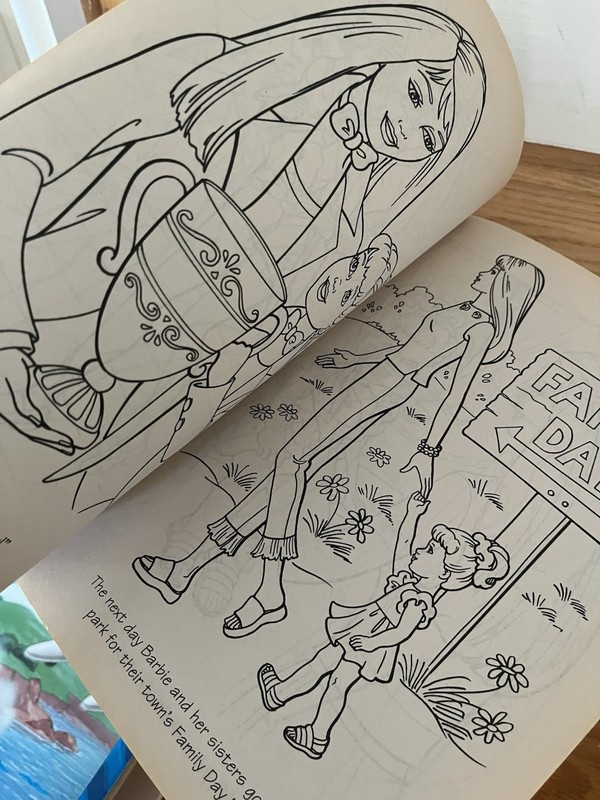 Barbie I Love My Family Coloring Book 5 pages marked on 2003 gallery