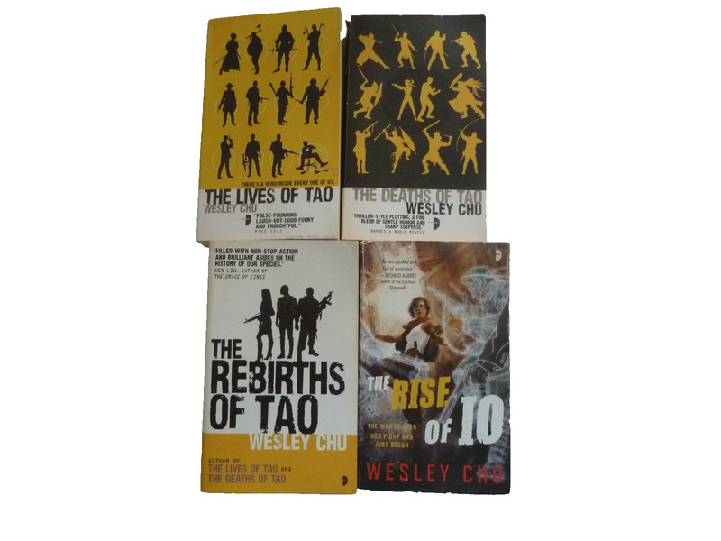 FOUR (4) WESLEY CHU paperbacks: 3 in Tao series; 1 in Io series