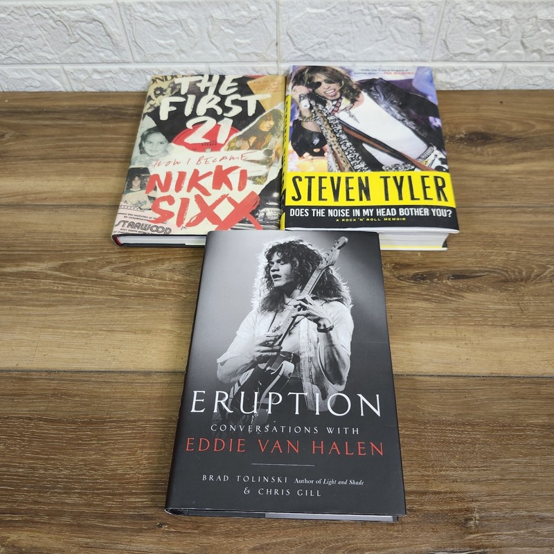 Rock N Roll Book Lot Nikki Sixx Eddie Van Halen Steven Tyler