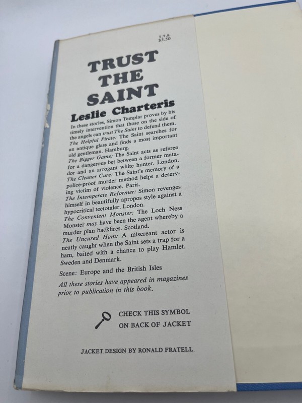 Leslie CHARTERIS / TRUST THE SAINT, 1962, First Edition, Doubleday hardcover gallery