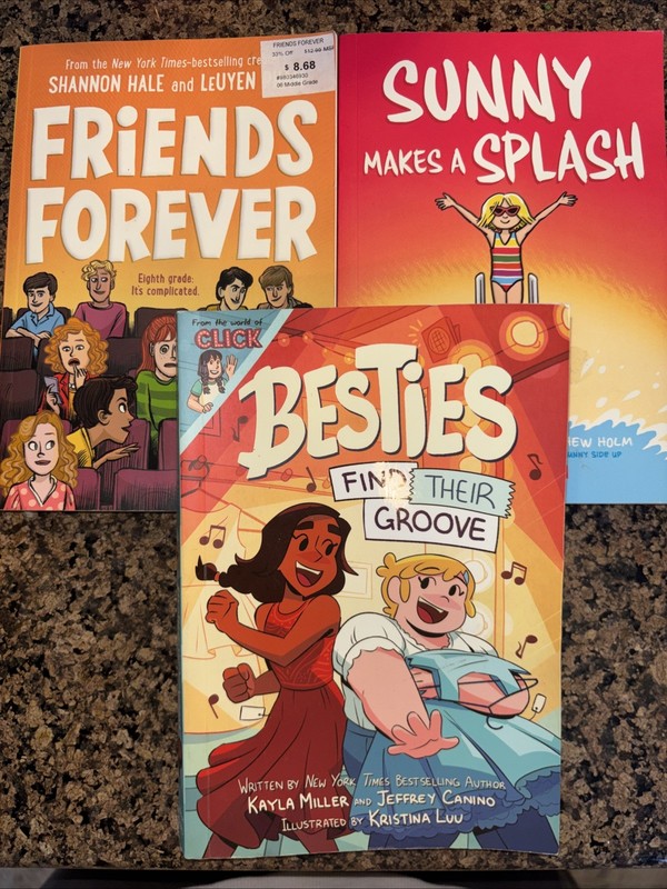 Graphic Novel Lot Of 3: Sunny Makes a Splash, Friends Forever, Besties Groove