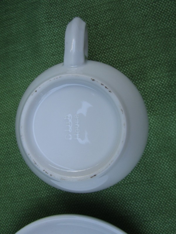 1919 Bristot Caffe Espresso Heavy White Porcelain Cappuccino Cup 8 oz and Saucer gallery