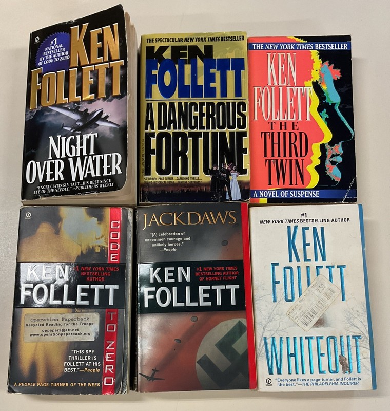 Ken Follett PB Lot of 12 Night Over Water Jackdaws Whiteout Third Twin gallery
