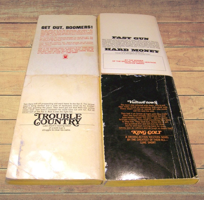 LUKE SHORT Lot Of 6 Vintage Western Paperbacks Pulp Cowboys Lore - 2 in German! gallery