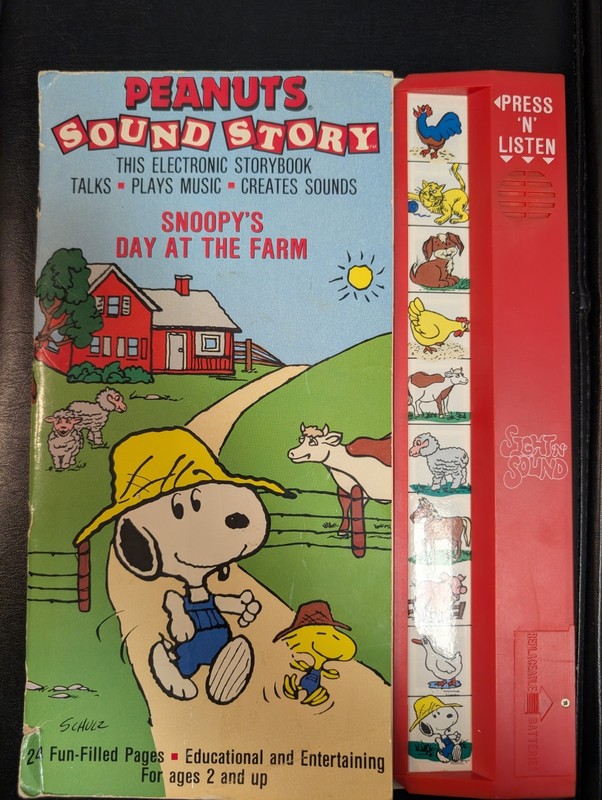 Vintage Peanuts Sound Story Snoopy’s Day At The Farm Sight-n-Sound Book