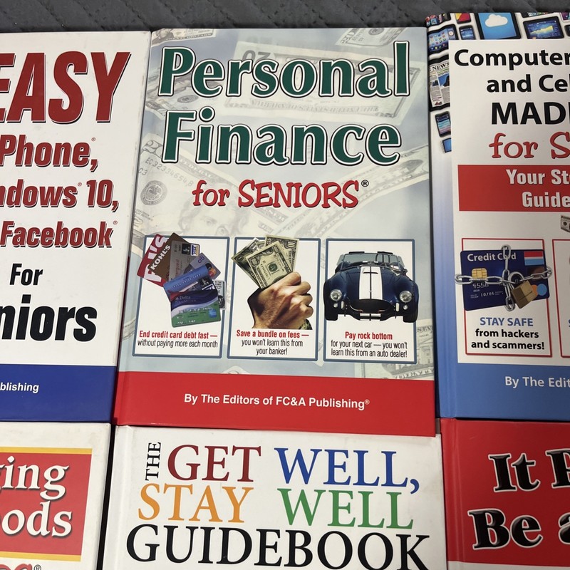 Lot Of 10 Hardback Books By FC&A Publishing Finance Health Cellphones Retirement gallery