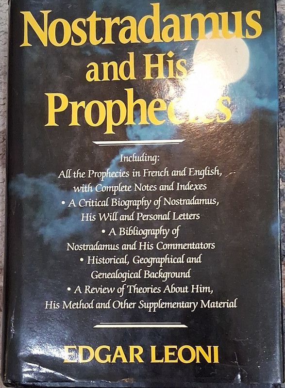 Edgar Leoni Nostradamus and His Prophecies Hardcover w/ Dust Jacket Prophecy
