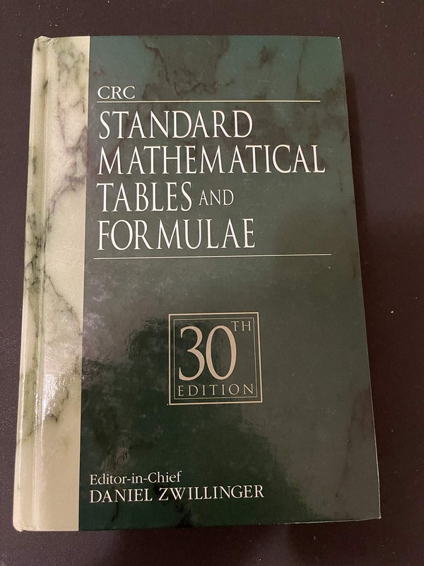 Crc Standard Mathematical Tables And Formulae, 30/E