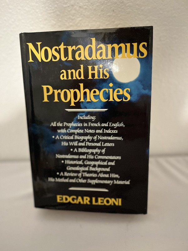Nostradamus and His Prophecies, Edgar Leoni 1982 HC DJ F27 – LIKE NEW