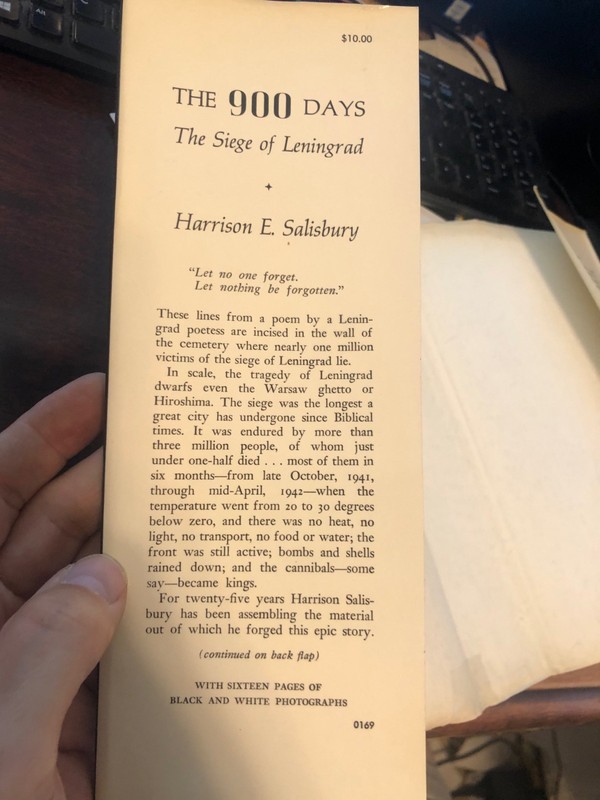 The 900 Days Siege of Leningrad by Harrison Salisbury 1969 1ST ED VINTAGE WWII gallery