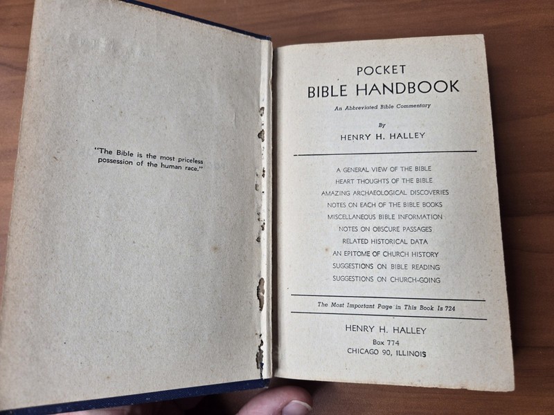 Pocket BIBLE Handbook Henry H. Halley An Abbreviated Commentary hardcover 1951 gallery