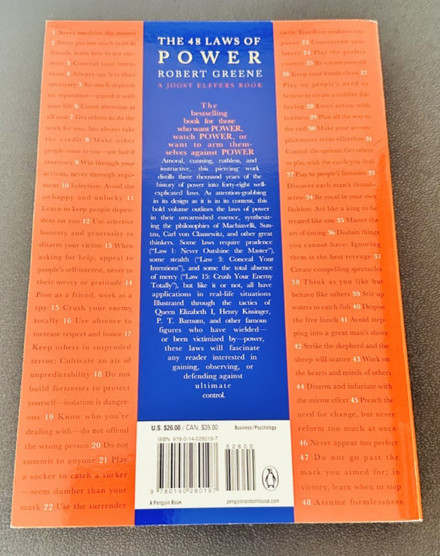 The 48 Laws of Power by Robert Greene Book Paperback 2000 Penguin gallery