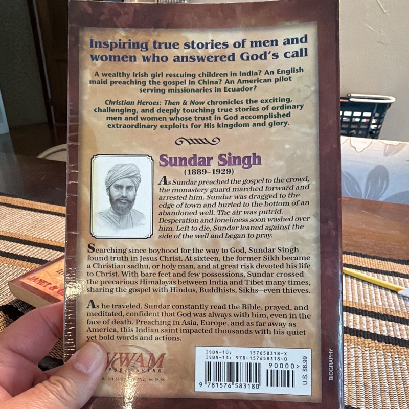 YWAM Christian Heroes Then & Now Sundar Singh PB Janet/Geoff Benge 2005 Illus gallery