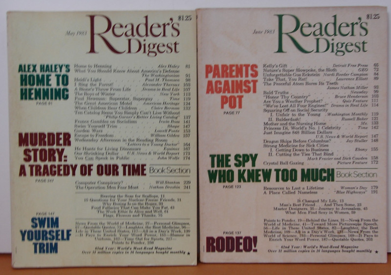 1983 May. & June. ,Reader’s Digest, Mag. Vintage History Short Stories, H293