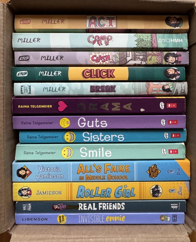 Lot of 13 Girl Preteen Graphic Novels Raina Telgemeier, Kayla Miller, Jamieson gallery