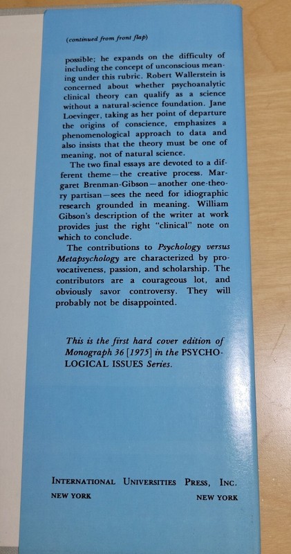 Psychology Versus Metapsychology Merton M. Gill And Philip S. Holzman gallery