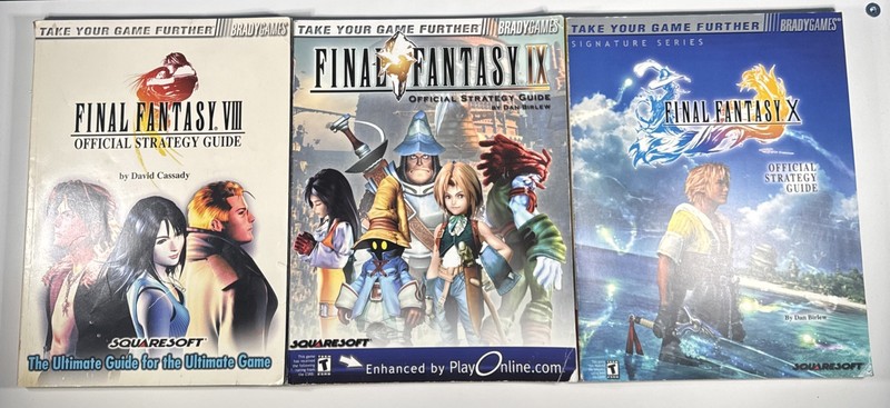 Brady Games Final Fantasy 8 9 10 Official Strategy Guides PS PaperBack Rare Lot