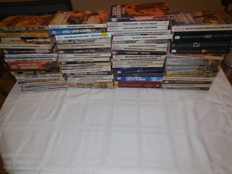 Lot of 65 Louis L’Amour western paperbacks.