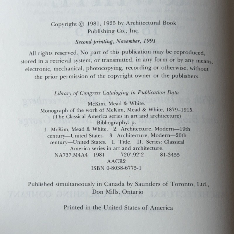 Monograph of the Work of McKim, Mead & White 1879-1915 Student's Edition gallery