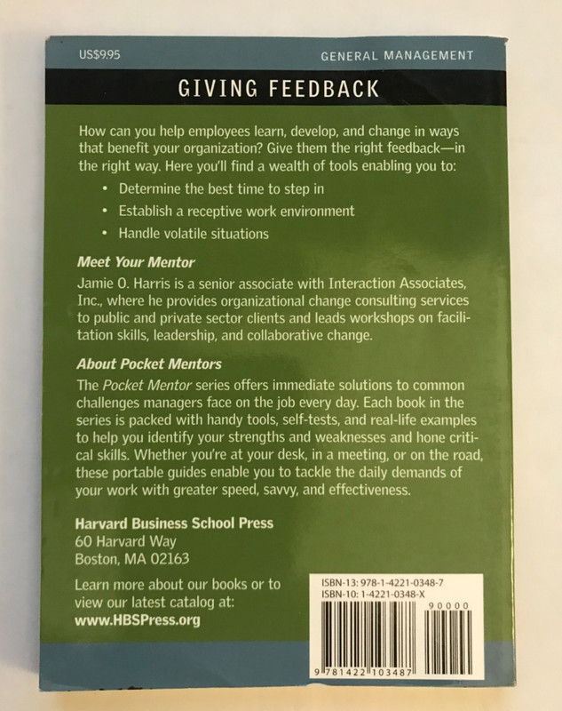 Giving Feedback: Expert Solutions to Everyday Challenges (Pocket Mentor) gallery