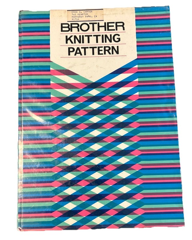 Brother Knitting Pattern Book Vintage for Knitting Machines Owner’s Sticker