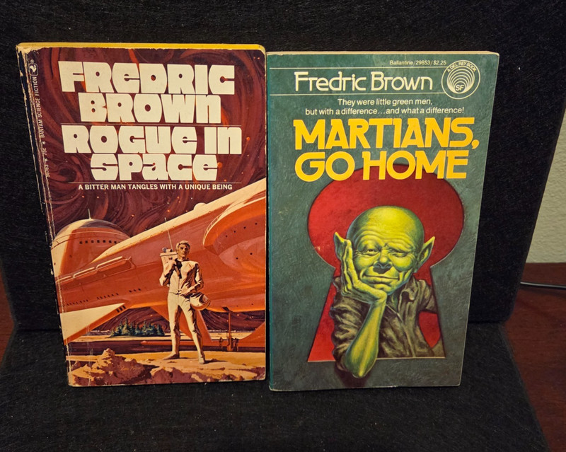 Lot of 2 Books by Fredric Brown – Martians, Go Home! & Rogue In Space Vintage