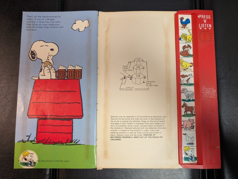 Vintage Peanuts Sound Story Snoopy's Day At The Farm Sight-n-Sound Book gallery