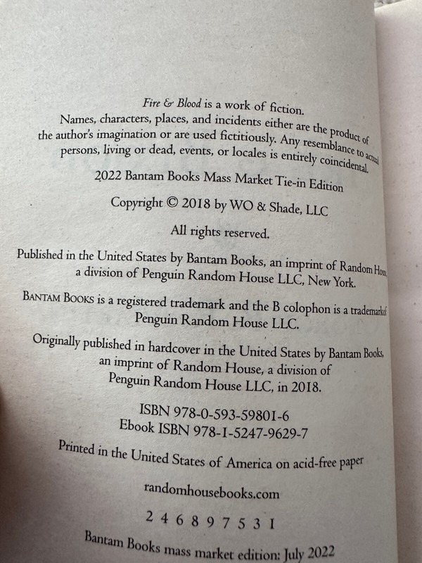 GAME OF THRONES GEORGE R.R.MARTIN FIRE & BLOOD HOUSE OF DRAGON BOOK gallery
