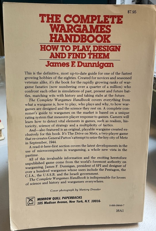 The Complete Wargames Handbook; James F. Dunnigan 1990 1st Paperback Print SPI gallery