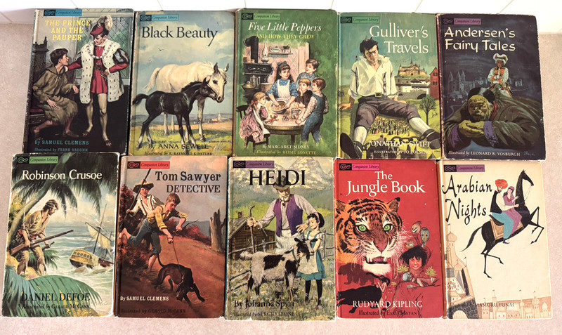 Vintage 1960s 10-Lot Companion Library 2-in-1 Books Classic Children's Stories gallery