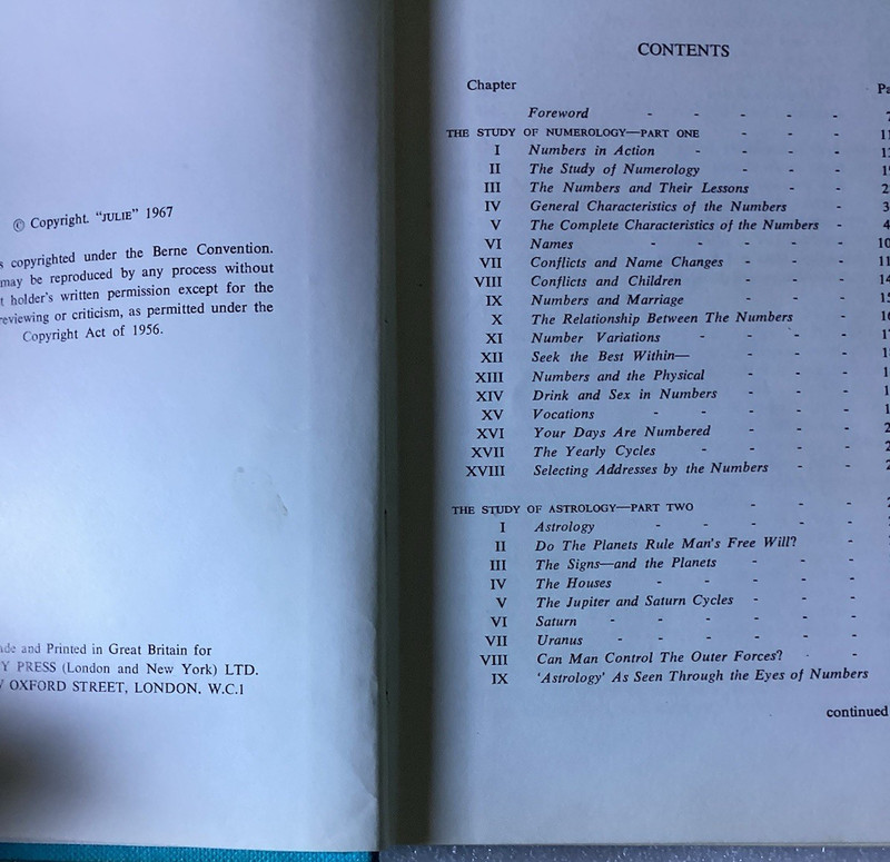 DESTINY IS BORN BY "JULIE" (NUMEROLOGY, ASTROLOGY) GOOD UNMARKED 1967 IMPORT HC gallery