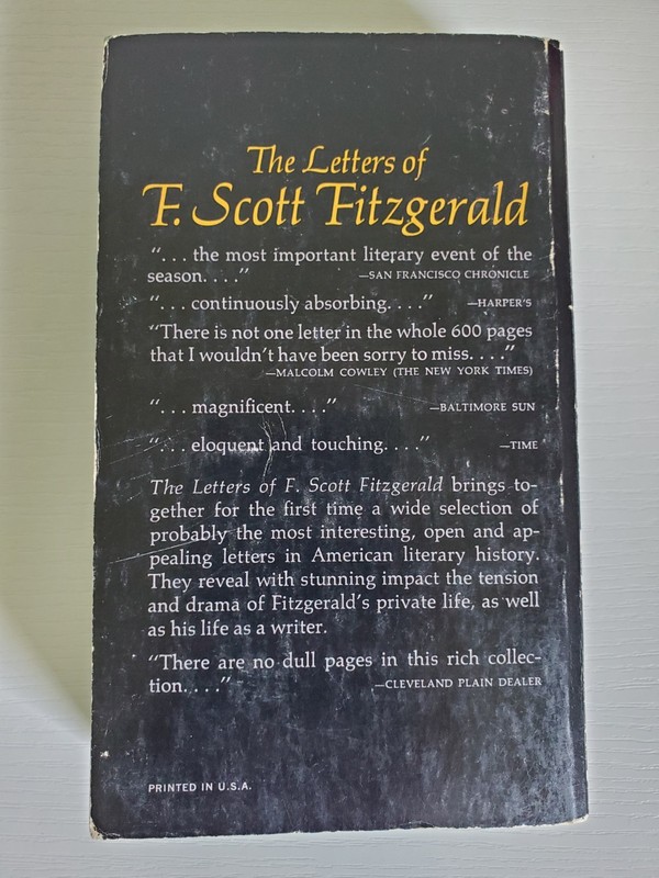 The letters of F. Scott Fitzgerald. Edited by Andrew Turnbull 1966 Softback gallery