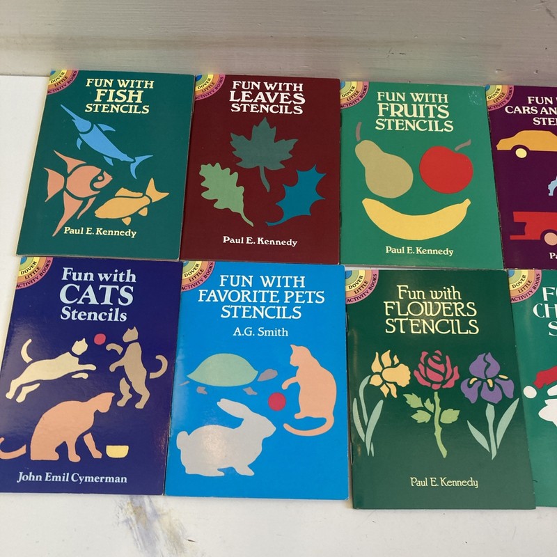Vintage Dover Stencil Books 10 In Lot Plus One Stained Glass Coloring Book gallery