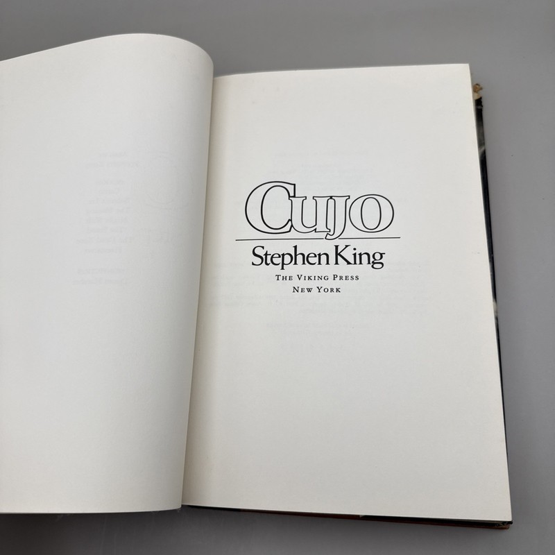 Stephen King Cujo HC DJ Viking Press 1981 Horror Novel 1st Edition Third Print gallery