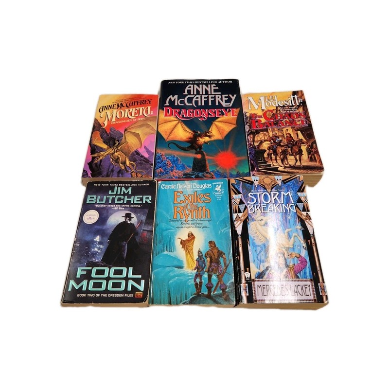 Lot of 6 Fantasy Books 1 HC/5 MM/Lackey/Modesitt Jr/McCaffrey**Free Shipping **