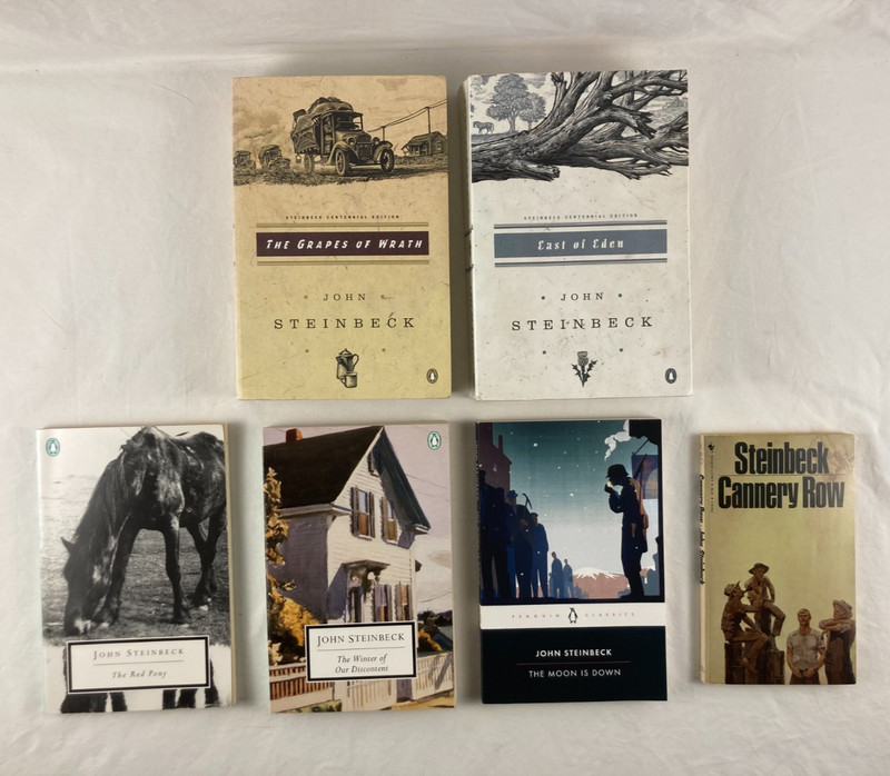 6 John Steinbeck East of Eden Grapes of Wrath Cannery Row (Ephemera) +3 More PBs