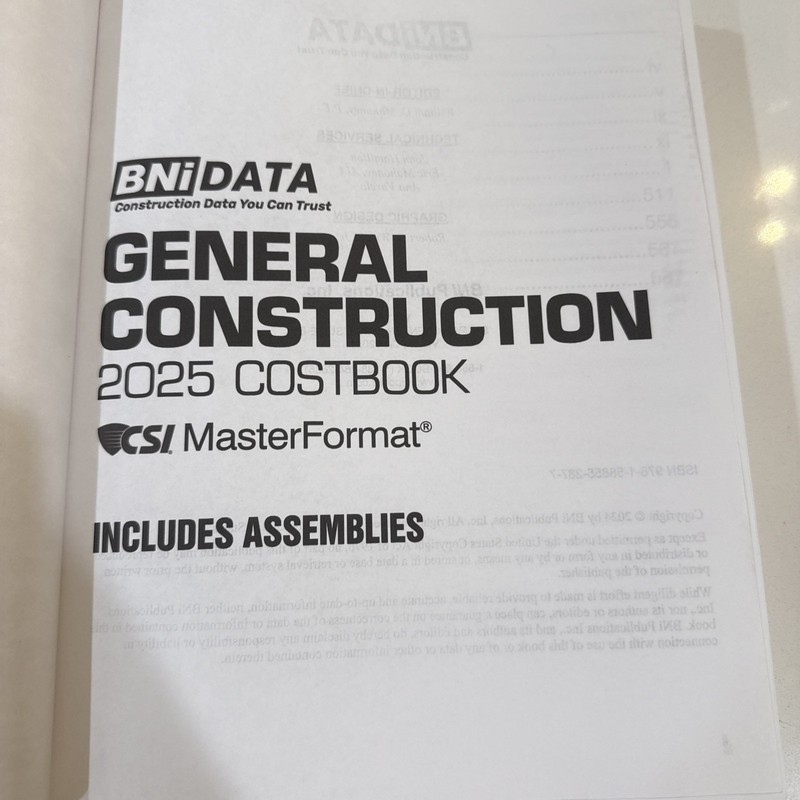 2025 Bni General Construction Costbook 2025 Csi gallery