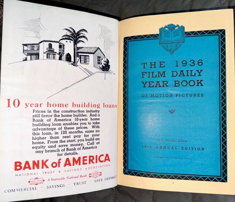 1936 FILM DAILY YEAR BOOK of MOTION PICTURES 1216 pages, w/Pix, facts 1stHB RARE gallery