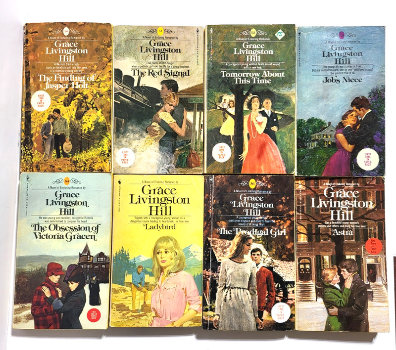 Lot of 8 Grace Livingston Hill Bantam Paperback Romance Novels #50-56, 59 gallery