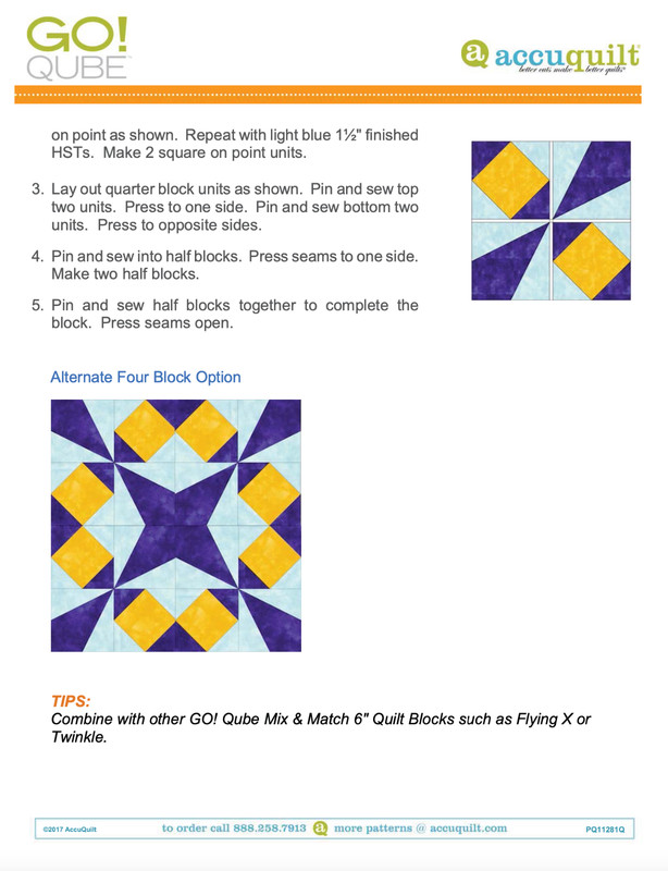 AccuQuilt Go! Qube Manual 6" 3-in-1: BLOCK, CORNERS & ANGLES, 431 PG, BINDING gallery