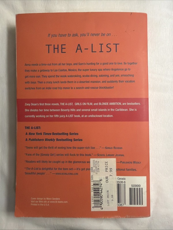 The A-List Ser.: Tall Cool One by Zoey Dean (2005, Trade Paperback) gallery
