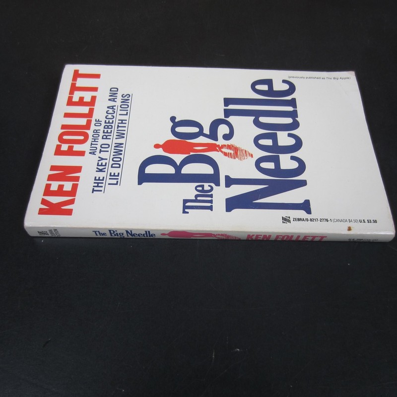 The Big Needle Ken Follett 1989 Thirteenth Printing Thriller Zebra Books PB gallery