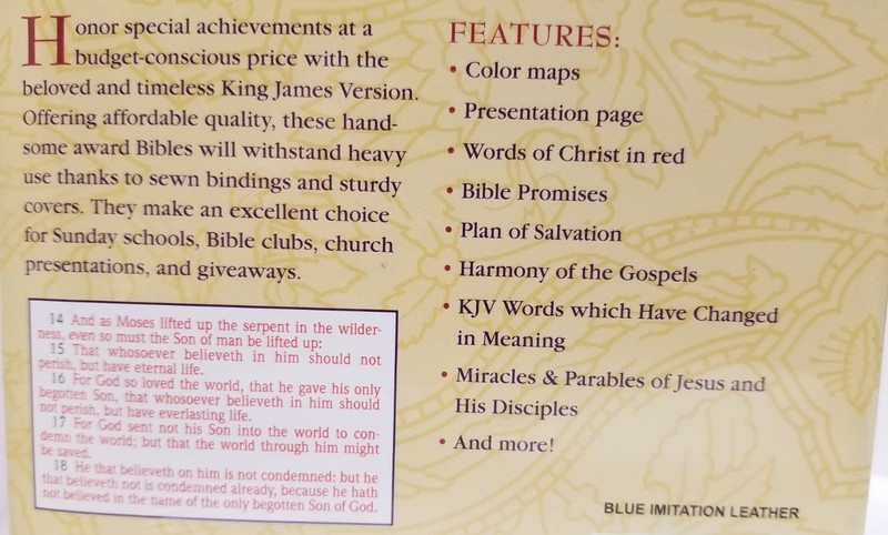 KJV Bible Affordable Gift Award Paperback 5 1/2 x9in Blue Hendrickson gallery