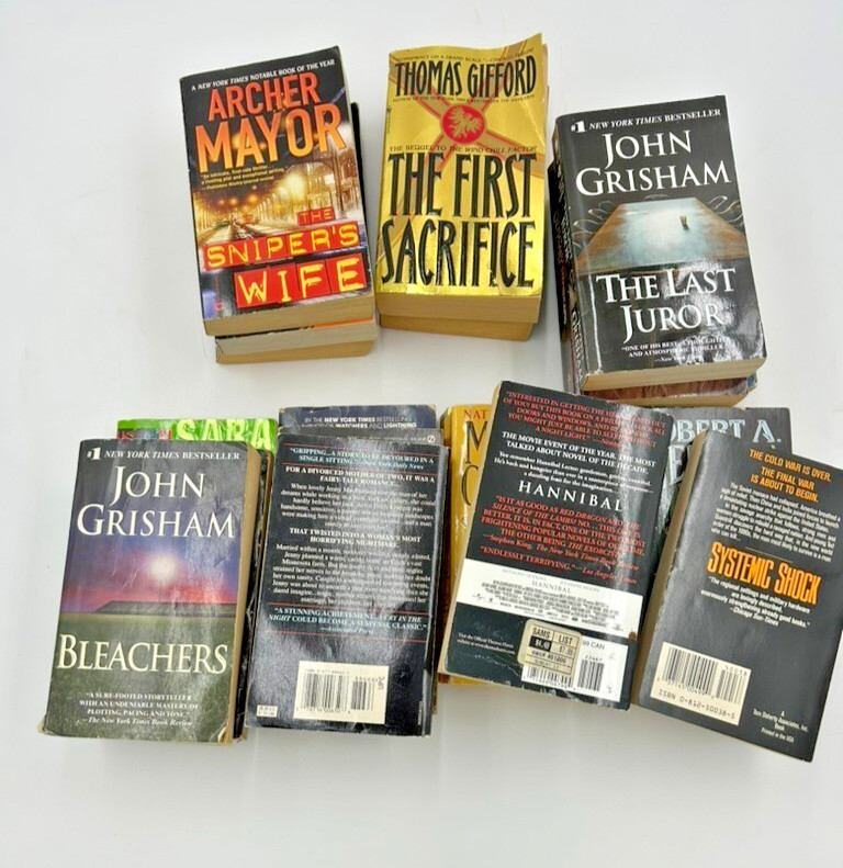 Lot of 10 Random Mystery Thriller Suspense Books – Paperback Fiction Mix gallery