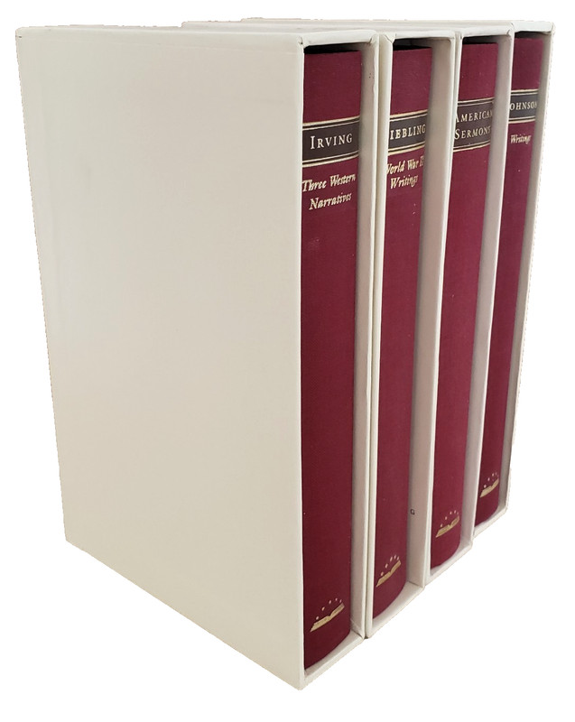 The Library of America 4 Red Vol Lot Slipcases Writings Sermons WWII As New gallery